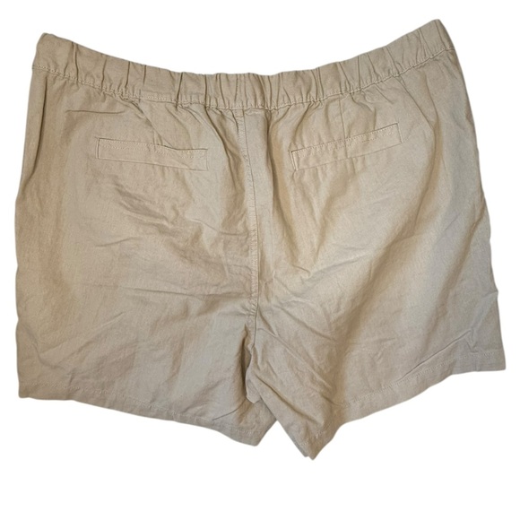 Banana Republic Beige Pull On High Rise Linen Cotton Drawstring Pockets NWT XL - Picture 2 of 9